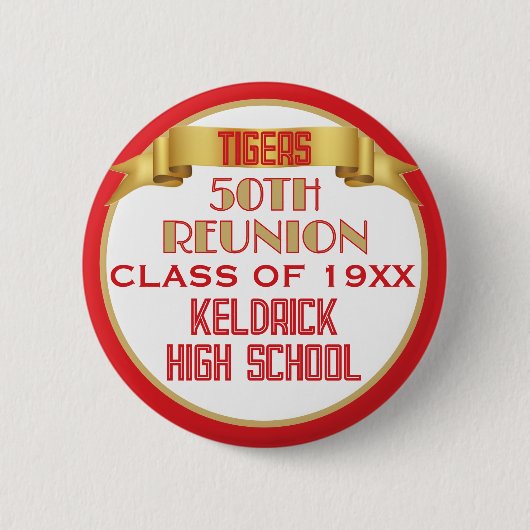Proost! 50e klasreünie aangepaste knop ronde button 5,7 cm (Voorkant)