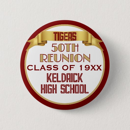 Proost! 50e klasreünie aangepaste knop ronde button 5,7 cm (Voorkant)