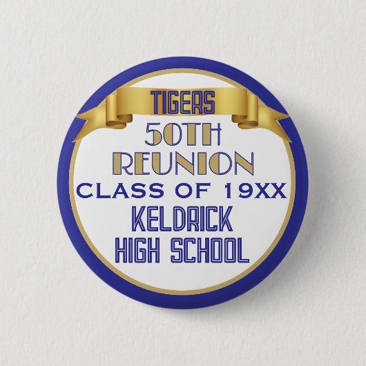 Proost! 50ste klasreünie aangepaste knop ronde button 5,7 cm (Voorkant)