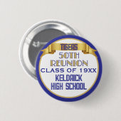 Proost! 50ste klasreünie aangepaste knop ronde button 5,7 cm (Voorkant /achterkant)
