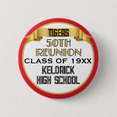Proost! 50ste klasreünie aangepaste knop ronde button 5,7 cm (Voorkant)