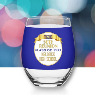 Proost! 50ste klasreünie wijnglas zonder voet