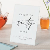 Proost 60 jaar 60ste verjaardag reclamebord met voetstuk (Insitu)