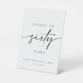 Proost 60 jaar 60ste verjaardag reclamebord met voetstuk (Voorkant)