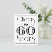 Proost 60 jaar briefkaart (Staand voorkant)
