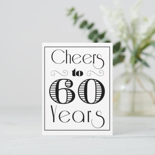 Proost 60 jaar briefkaart (Staand voorkant)