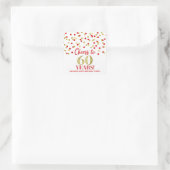 Proost 60 jaar Gouden rode Confetti Vierkante Sticker (Tas)