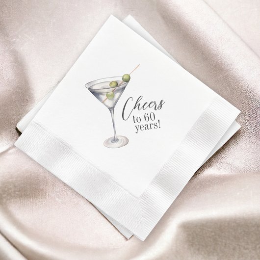 Proost 60 jaar Martini Cocktail Verjaardagsfeest Servet