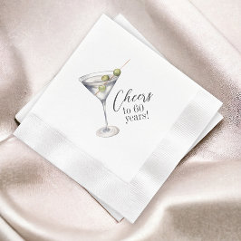 Proost 60 jaar Martini Cocktail Verjaardagsfeest Servet