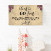 Proost 60 jaar op maat waterverf wijnthema spandoek (Insitu)