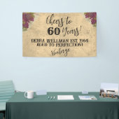 Proost 60 jaar op maat waterverf wijnthema spandoek (Beurs)