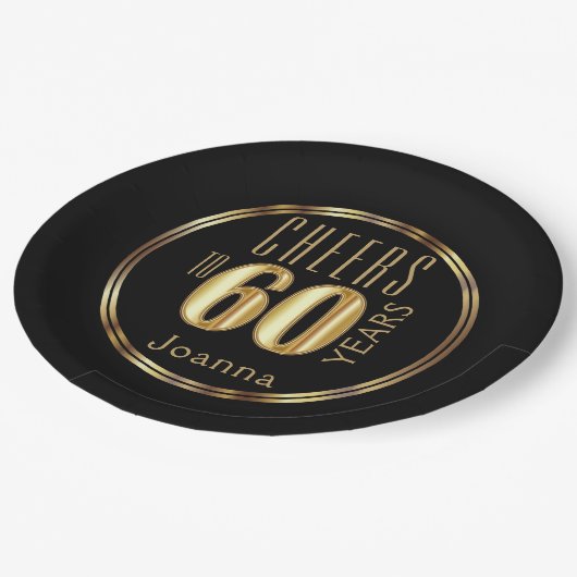 Proost 60 jaar papieren bordje (Gekanteld)