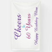 Proost 60 jaar verjaardag Kleurrijke personalisere Spandoek (Verticaal)