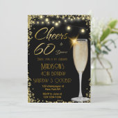 Proost 60 jaar verjaardagsuitnodiging kaart (Staand voorkant)