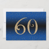 Proost 60 jaar Verrassing Verjaardag Goud & Blauw Kaart (Achterkant)