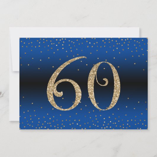 Proost 60 jaar Verrassing Verjaardag Goud & Blauw Kaart (Achterkant)