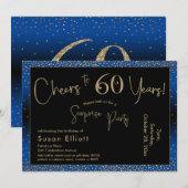 Proost 60 jaar Verrassing Verjaardag Goud & Blauw Kaart (Voorkant / Achterkant)