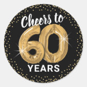 Proost 60 jaar volwassen ronde sticker (Voorkant)