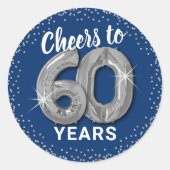 Proost 60 jaar volwassen ronde sticker (Voorkant)