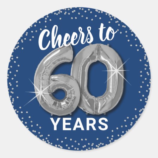 Proost 60 jaar volwassen ronde sticker (Voorkant)