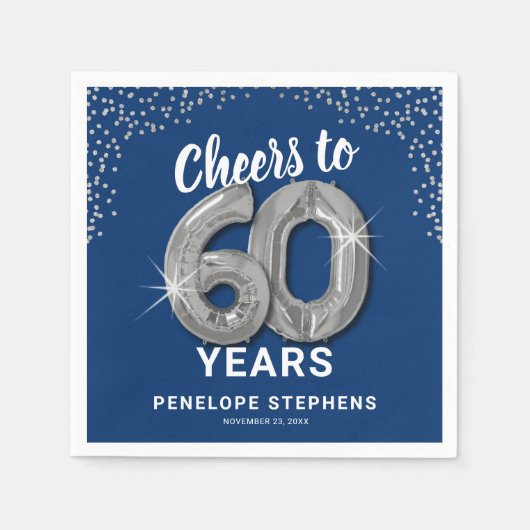 Proost 60 jaar volwassen servet (Voorkant)