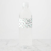 Proost 65 jaar Aqua Silver Confetti Verjaardag Waterfles Etiket (Achterkant)