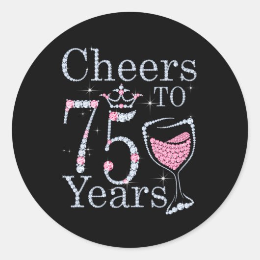 Proost 75 jaar 1947 75e voor ronde sticker (Voorkant)
