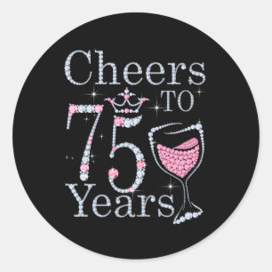 Proost 75 jaar 1947 75e voor ronde sticker
