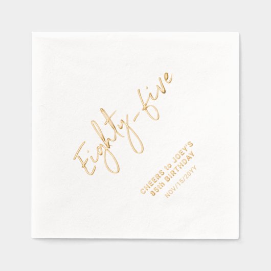 Proost 80 - 5 | Moderne 85ste verjaardag Folie Servetten (Voorkant)