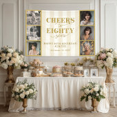 Proost 80 jaar Fotocollage 80e verjaardag Spandoek