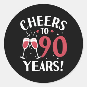 Proost 90 jaar Proost 90 jaar Ronde Sticker