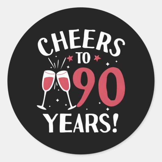 Proost 90 jaar Proost 90 jaar Ronde Sticker (Voorkant)