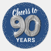 Proost 90 jaar volwassen verjaardag ronde sticker (Voorkant)