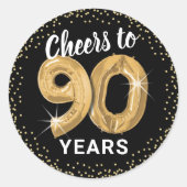 Proost 90 jaar volwassen verjaardag ronde sticker (Voorkant)
