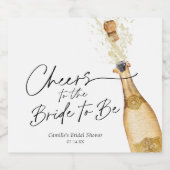 Proost aan de aanstaande bruid sparkling wijnetiket (Enkel label)