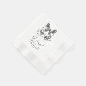 Proost Aangepaste Katten Handtekening Trouwdag Servet (Hoek)