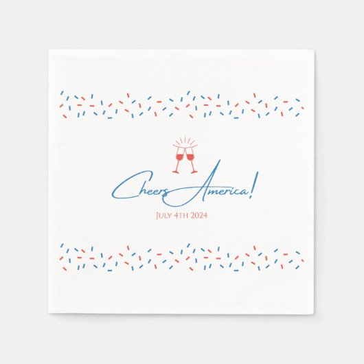 Proost Amerika! - Vierde juli cocktailservetten Servet (Voorkant)