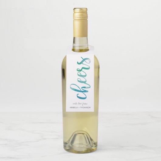 Proost Aqua Waterverf Handschrift Script Flessenhanger (Op fles)