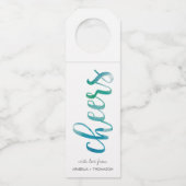 Proost Aqua Waterverf Handschrift Script Flessenhanger (Voorkant)