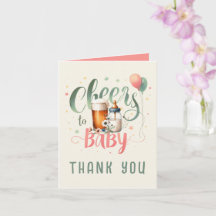 Proost-Baby Sage Peach Gingham BEDANKT KAARTEN