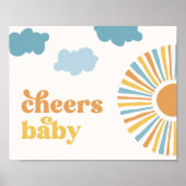Proost Baby Sun Baby shower Sign Poster (Voorkant)