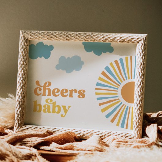 Proost Baby Sun Baby shower Sign Poster