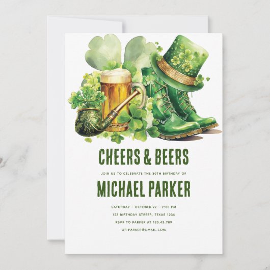 Proost Beers Volwassen Verjaardag St. Patrick's Da Kaart (Voorkant)