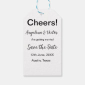 Proost bewaar de datum eenvoudig minimaal modern e cadeaulabel (Achterkant)