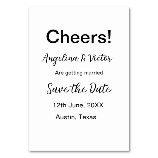 Proost bewaar de datum eenvoudig minimaal modern e kaart (Achterkant)