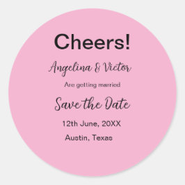 Proost bewaar de datum eenvoudig minimaal modern e ronde sticker