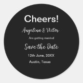 Proost bewaar de datum eenvoudig minimaal modern e ronde sticker (Voorkant)