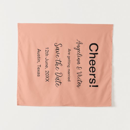 Proost bewaar de datum eenvoudig minimaal modern e wandkleed (Voorkant (horizontaal))