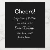 Proost bewaar de datum eenvoudig minimaal modern e wijn etiket (Enkel label)