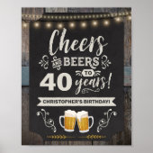 Proost & Bier 40e Welkomstbord Poster (Voorkant)